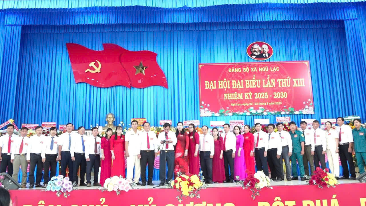Đảng bộ xã Ngũ Lạc tổ chức thành công Đại hội Đại biểu lần thứ XIII, nhiệm kỳ 2025 - 2030
